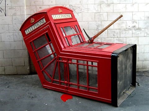 Banksy’s art: Murdered Phone Booth