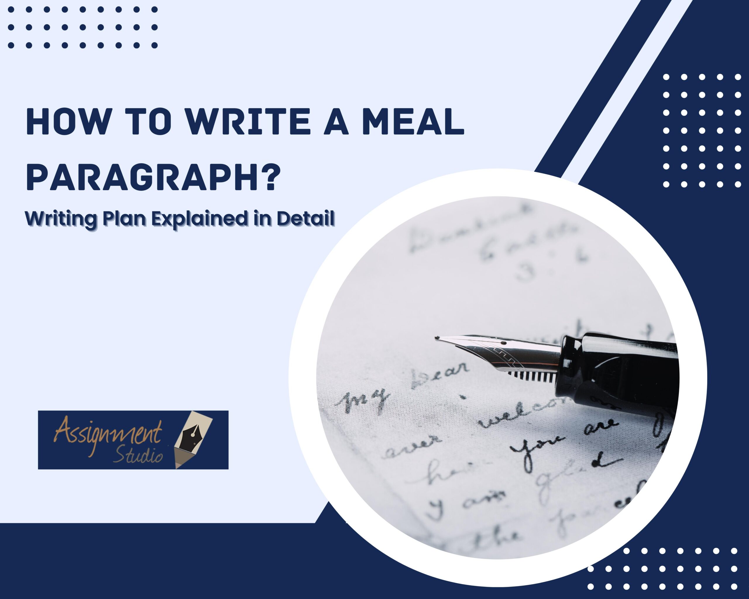 How To Write A Meal Paragraph Writing Plan Explained In Detail