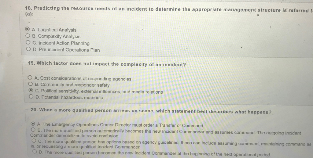 I Need Help With This Questions Which Is The NIMS Please Help Me Correct My Answers Please Tell Me Which Ones Are Wrong